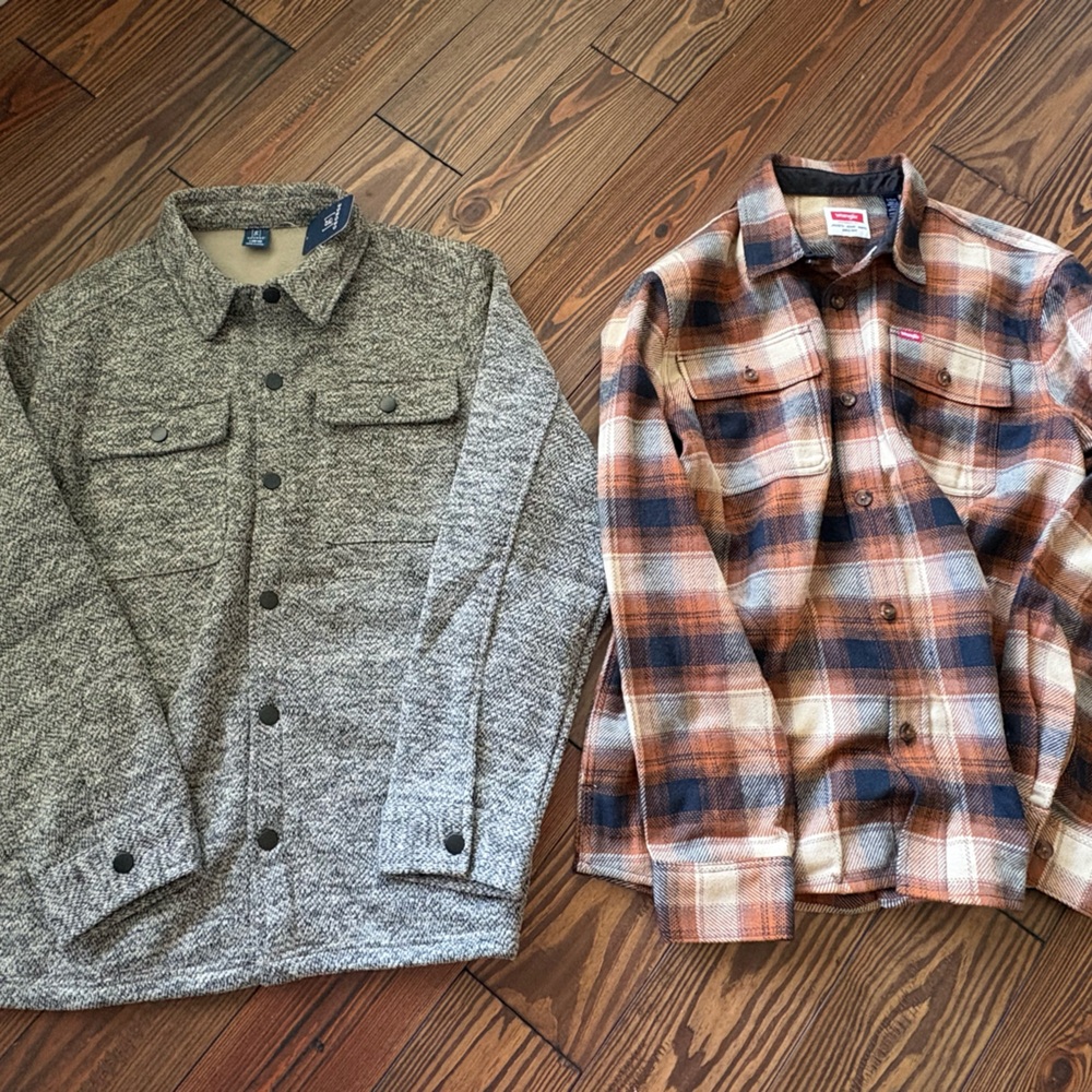 Men’s Button up jackets size large NWT